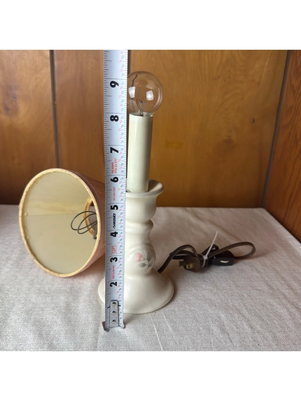 Vintage Pfaltzgraff Ceramic Accent Lamp Pink Floral Mini Table Lamp With Shade